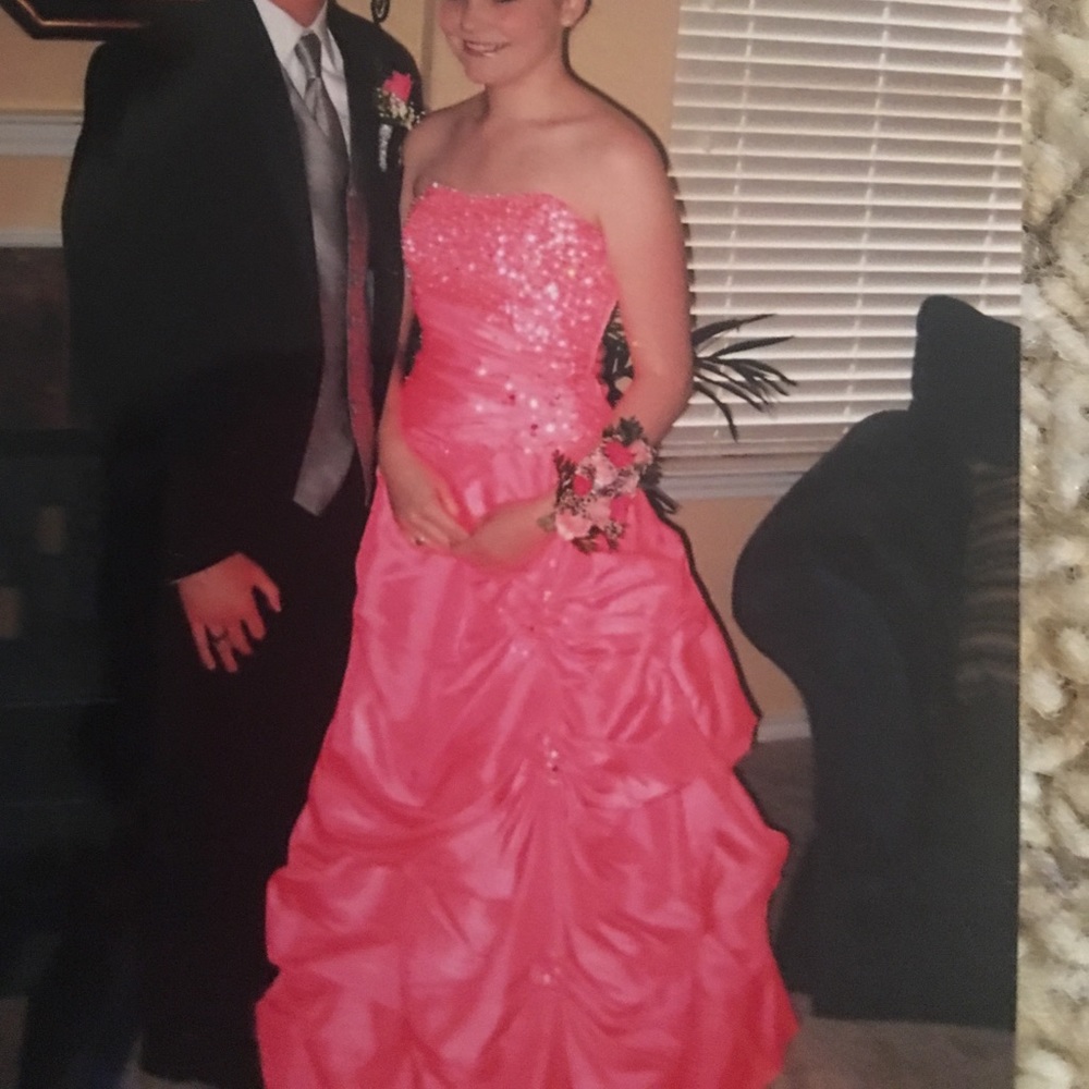Morilee Pink/coral Prom Dress Size 3/4